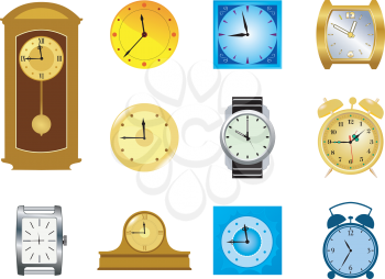 Royalty Free Clipart Image of Clocks