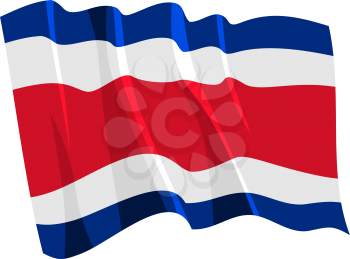 Royalty Free Clipart Image of a Costa Rico Flag