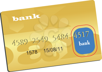 Royalty Free Clipart Image of a Cartoon Drawing of a Credit Card