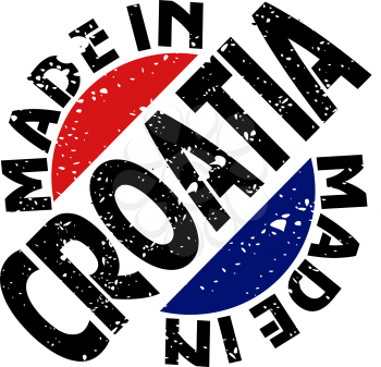 Royalty Free Clipart Image of a Label with Made in Croatia