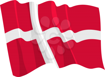 Royalty Free Clipart Image of a Cartoon Flag of Denmark