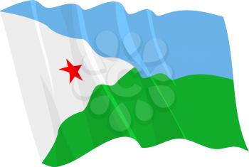 Royalty Free Clipart Image of a Flag of Djibouti