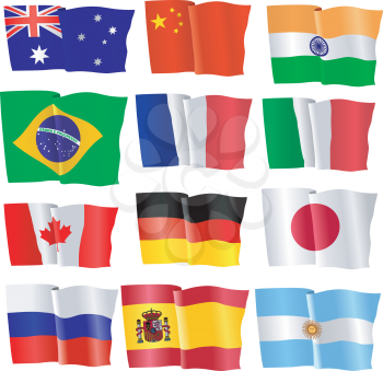 Royalty Free Clipart Image of a Various Collection of International Flags