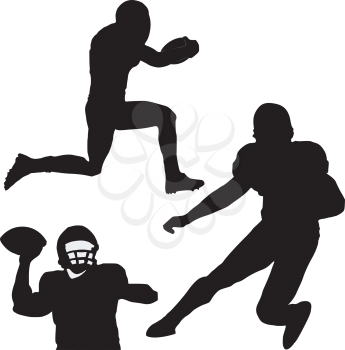 Royalty Free Clipart Image of Silhouettes of Football Players