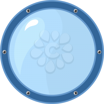 Royalty Free Clipart Image of a Cartoon of a Porthole