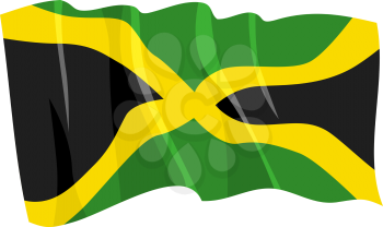 Royalty Free Clipart Image of the Jamaica Flag