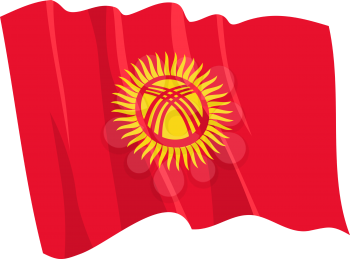 Royalty Free Clipart Image of the Kyrgyzstan Flag