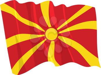 Royalty Free Clipart Image of the Macedonia Flag