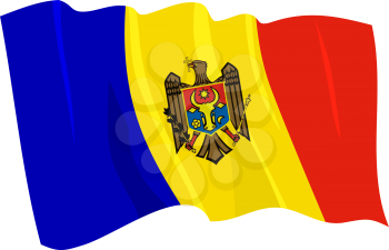 Royalty Free Clipart Image of the Moldova Flag