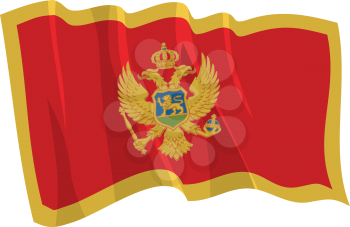 Royalty Free Clipart Image of the Montenegro Flag