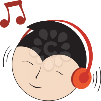 Royalty Free Clipart Image of a Person Listening to Music 