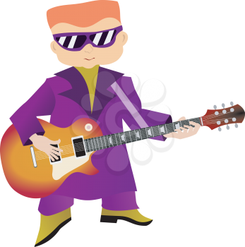 Royalty Free Clipart Image of a Man Playing Guitar
