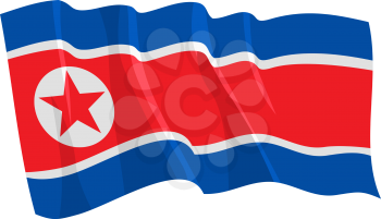 Royalty Free Clipart Image of the North Korea Flag