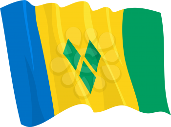 Royalty Free Clipart Image of Saint Vincent and the Grenadines Flag