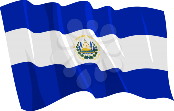 Royalty Free Clipart Image of the Salvador Flag