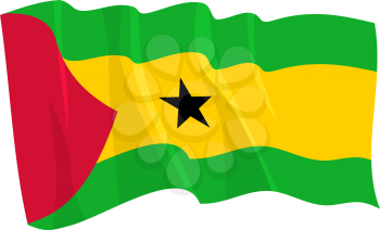 Royalty Free Clipart Image of the Sao Tome and Principe Flag