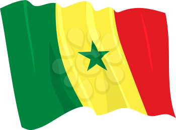 Royalty Free Clipart Image of the Senegal Flag