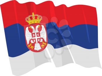 Royalty Free Clipart Image of the Serbia Flag