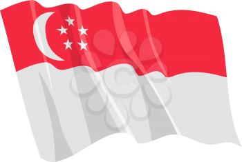 Royalty Free Clipart Image of the Flag of Singapore