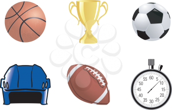 Royalty Free Clipart Image of Sports Objects