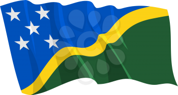 Royalty Free Clipart Image of the Solomon Islands Flag