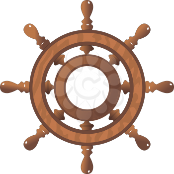 Royalty Free Clipart Image of a Nautical Steering Wheel