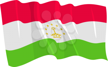 Royalty Free Clipart Image of a Tajikstan Flag