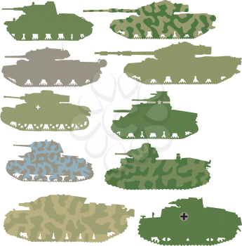 Royalty Free Clipart Image of Tanks