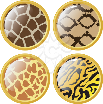 Royalty Free Clipart Image of Animal Pattern Buttons