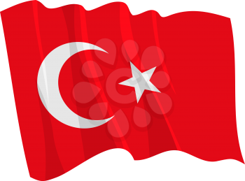 Royalty Free Clipart Image of a Turkish Flag