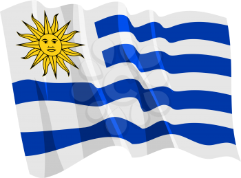 Royalty Free Clipart Image of a Uruguay Flag