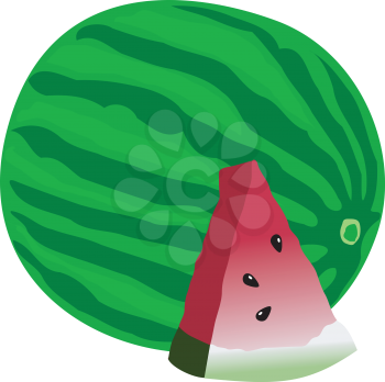 Royalty Free Clipart Image of a Watermelon 