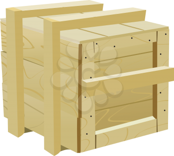 Royalty Free Clipart Image of a Wooden Crate
