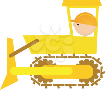 Royalty Free Clipart Image of a Bulldozer