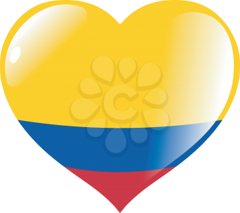Image of heart with flag of Colombia