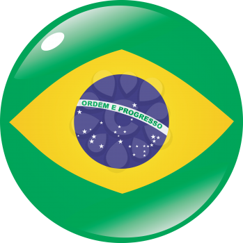 button in colours of Brazil