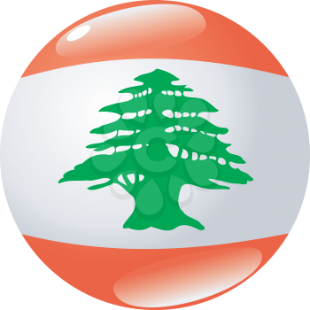 button in colours of Lebanon