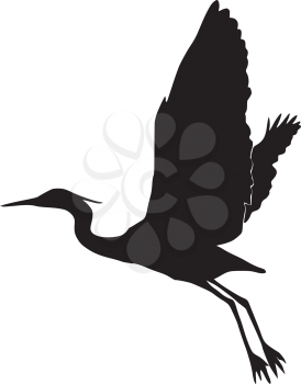silhouette of heron
