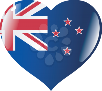Image of heart with flag of New Zealand