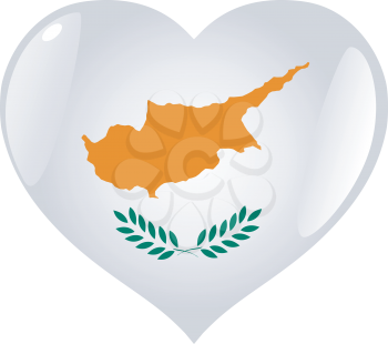 Image of heart with flag of Cyprus