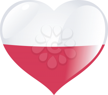 Image of heart with flag of Poland