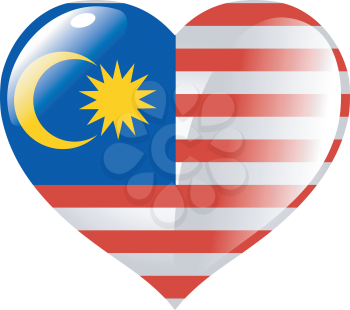 Image of heart with flag of Malaysia