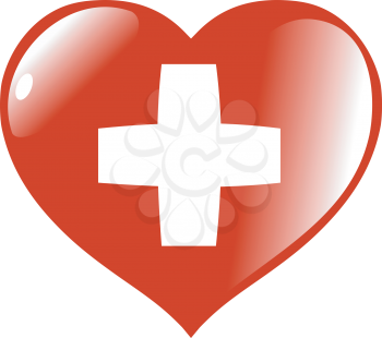 Image of heart with flag of Switzerland