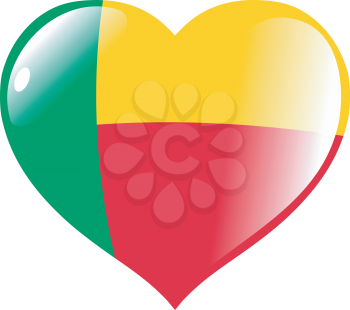 Image of heart with flag of Benin