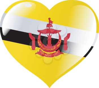 Image of heart with flag of Brunei