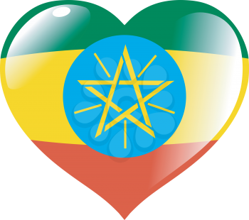 Image of heart with flag of Ethiopia