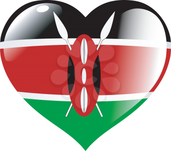 Image of heart with flag Kenya
