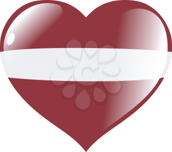 Image of heart with flag Latvia