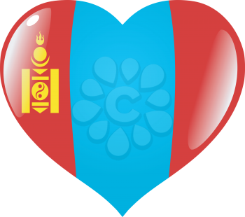 Image of heart with flag Mongolia