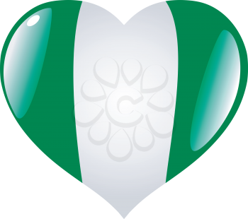 Image of heart with flag of Nigeria